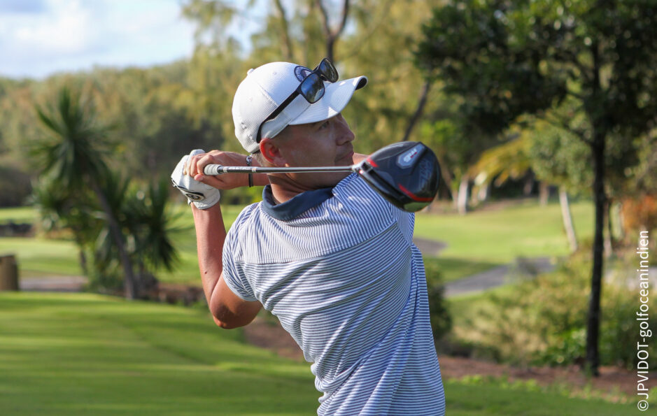 Christian Verrougstraete en fin de swing au driver